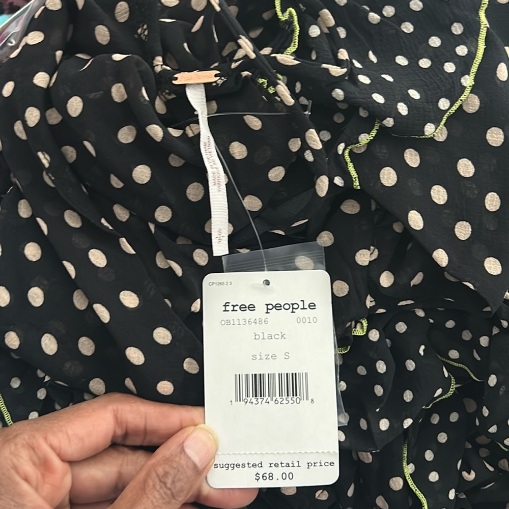 FREE PEOPLE DANCE TILL DAWN TOP SHIRT BLOUSE SIZE S MSRP $68.00 NWT - Picture 5 of 6